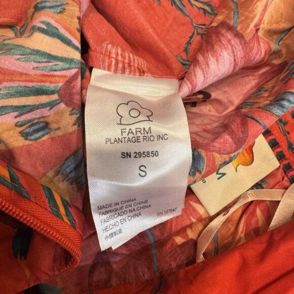 Farm Rio Long Multicolored Red  Women's Skirt Boho Festival - Picture 5 of 11